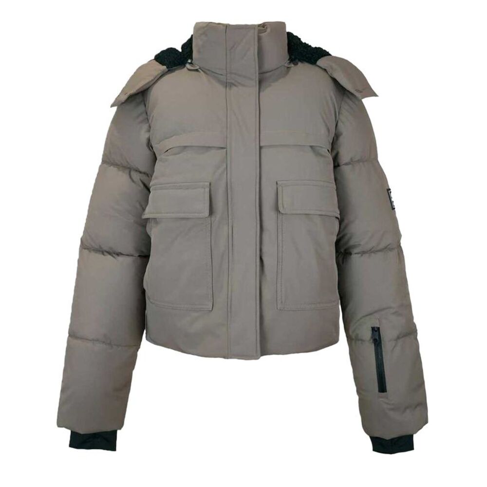 Jack Wills Womens/Ladies Cropped Puffer Jacket / Mocha